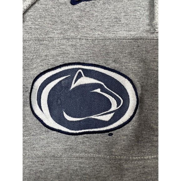 VTG Penn State Sweatshirt Mens M Gray Embroidered Center Swoosh Hoodie Pullover - Picture 3 of 6